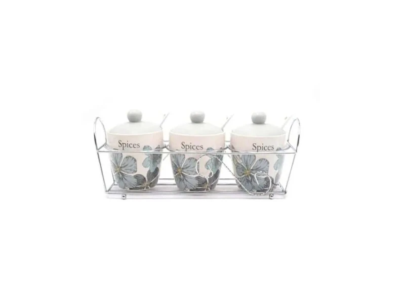 Set Condimente 3Pcs+Suport Ceramică+Fier A-11624 WEI